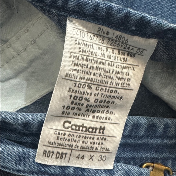 Carhartt Denim Overalls size 44 x 30 - Picture 8 of 8